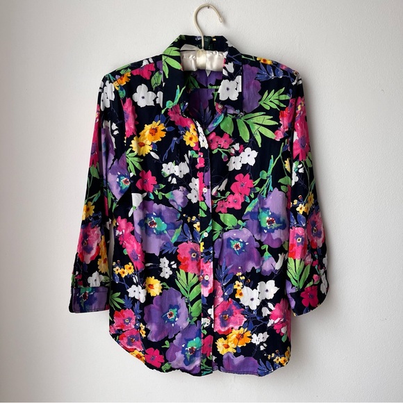 Lauren Ralph Lauren Tops - Lauren Ralph Lauren Women’s Floral 100% Cotton Shirt Size L